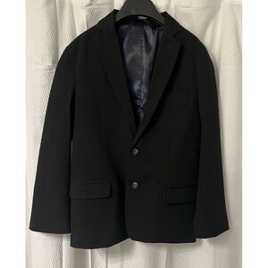 Izod Blazer Jacket Boys Size 12 Black‎ 2 Button Polyester Blend
